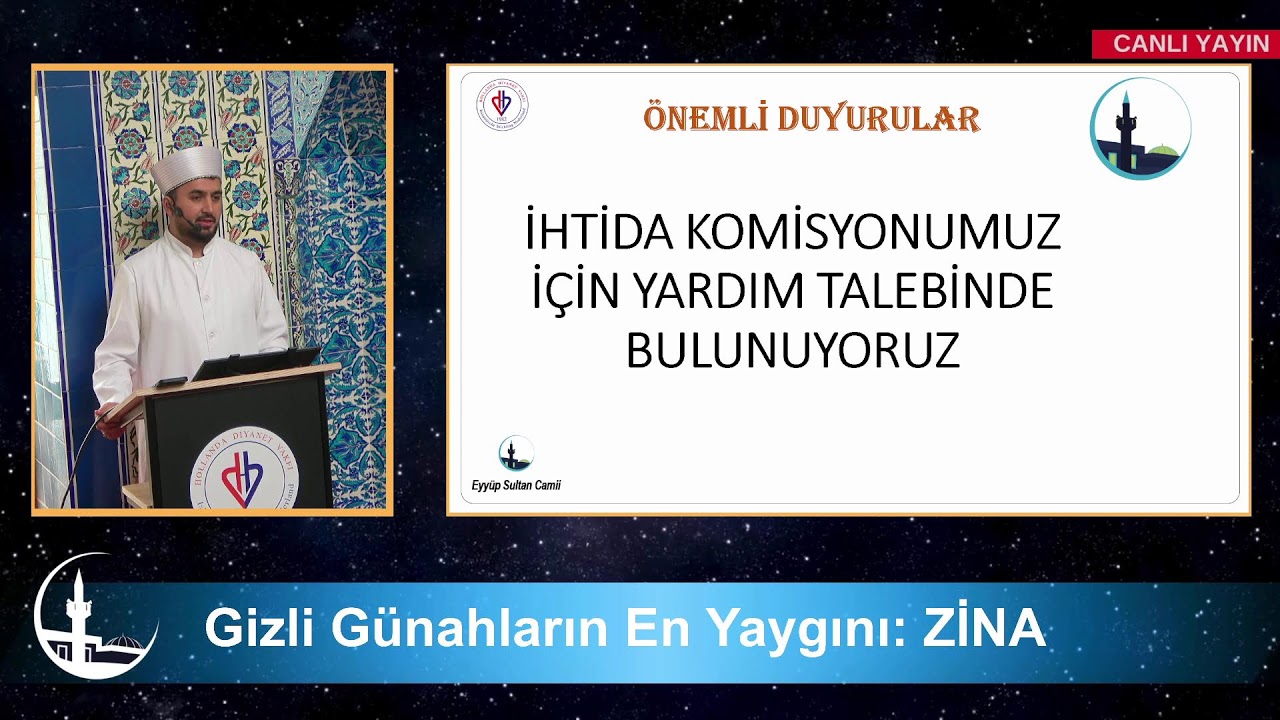 CUMA VAAZI  31.10.2025 Gizli Günahların En Yaygını:Zina Üzerine bir yüzleşme