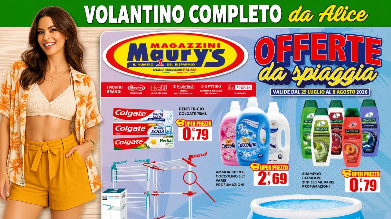 Volantino Maury's dal 25 luglio al 8 agosto 2026 #anteprima