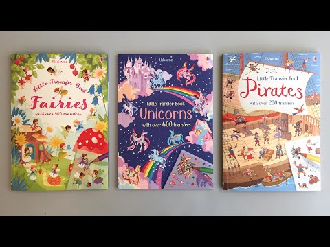 Usborne Little Transfer Books and How They Work - Pirates, Fairies, Unicorns