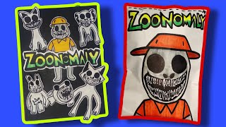 DIY  ZOONOMALY ZOOKEEPER MONSTERS GAME BOOK  + Zoonomaly Zookeeper BLIND BAG! Horror Game