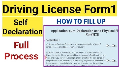 Driving License Self Declaration Form Ko Kaise Fill Up Karen | How to fill self declaration form