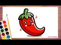 How to Draw Cute Red Chilli 🌶️ Like a Pro | Cute Chilli Drawing | Draw This Cute Red Chilli