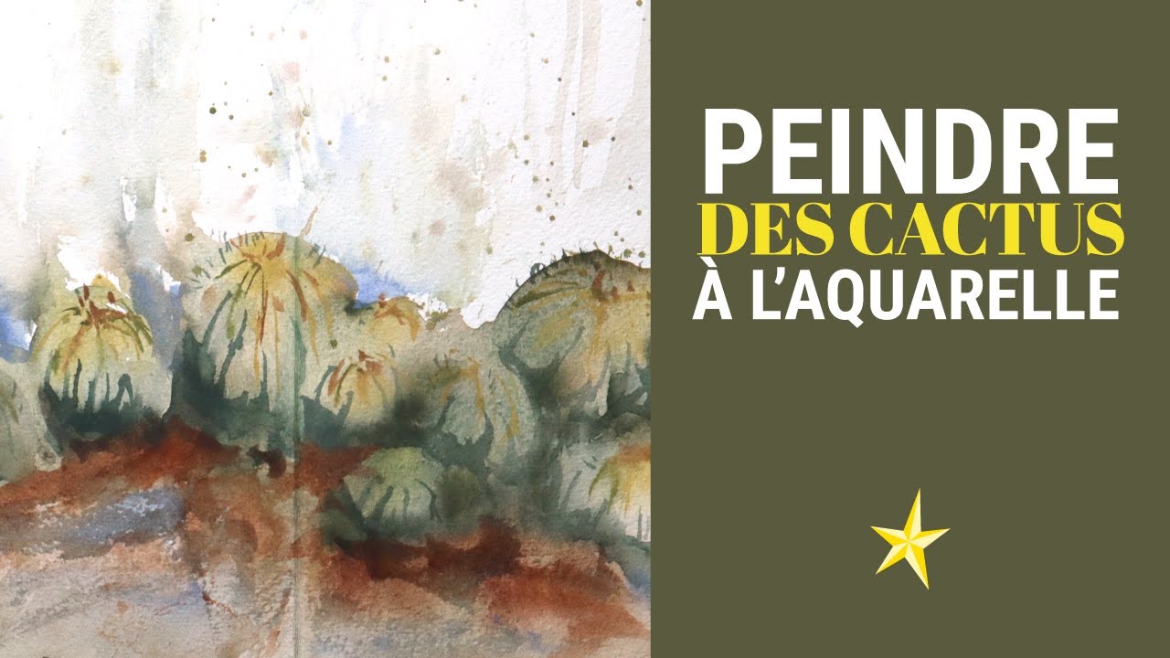 Peindre au jardin des cactus à Barcelone à l'aquarelle