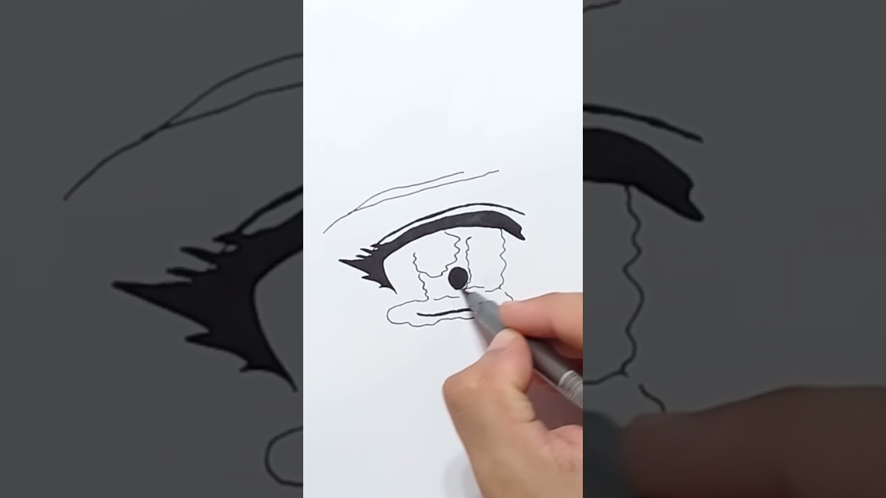 Desenhando olho de anime chorando #desenho #art #anime #eyedrawing #drawing  