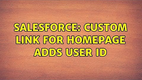 Salesforce: Custom Link for Homepage adds user ID