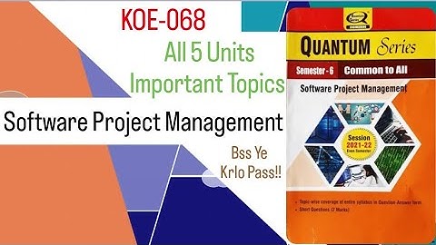 Software Project Management (SPM) Important Questions for Exams || Important Topics AKTU  KOE068 ||