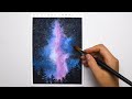 Watercolor painting for beginners: #6 How to paint watercolor galaxy