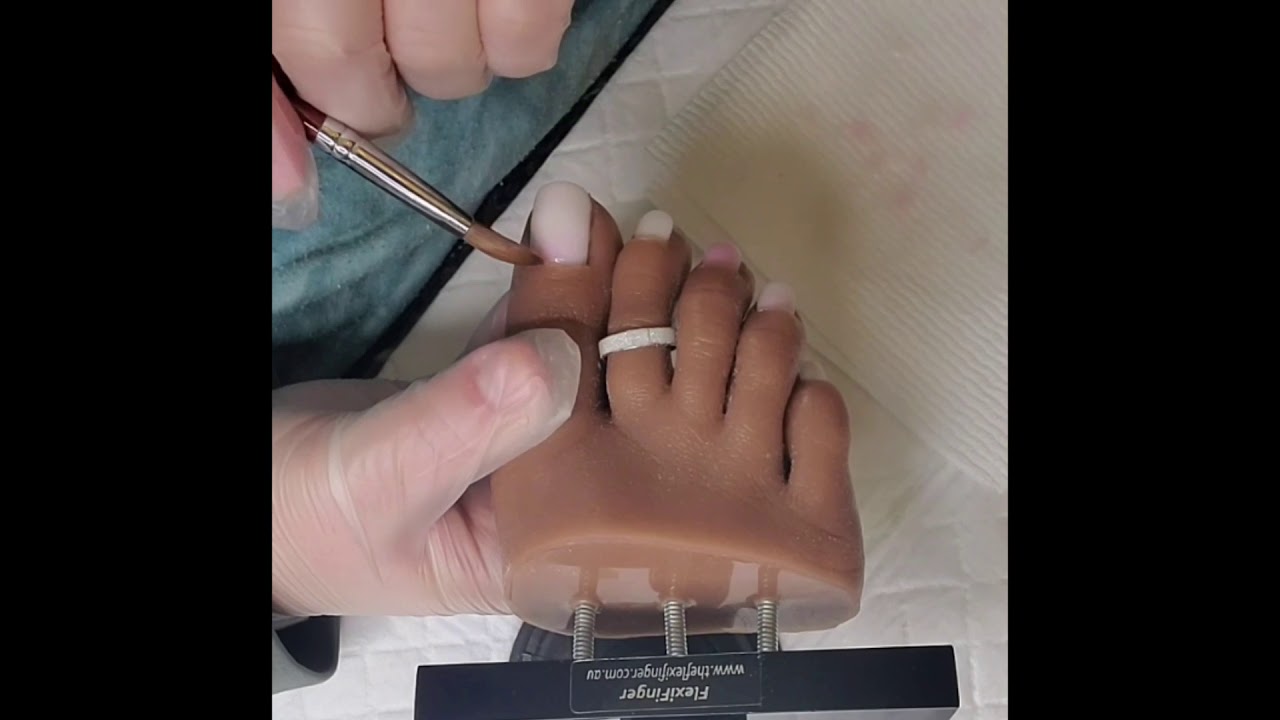Foot Acrylic Application Part 1 of Color Changing, Glow in the dark YouTube
