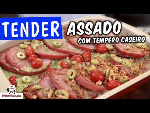 Como Fazer Tender Assado com Tempero Caseiro e Batatas - Tv Churrasco