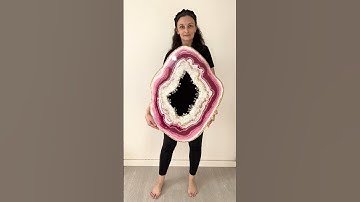 Fuchsia Resin Geode Painting / Freeform Geode