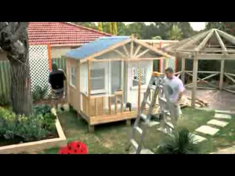 how to build a wood playhouse - YouTube