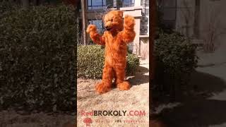 REDBROKOLY.COM Mascot Costume - Long furry brown bear full body mascot costume cosplay