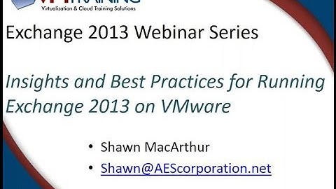 Insights and Best Practices for Running Exchange 2013 on VMware