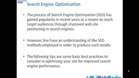 SEO Fundamentals by iWeb Media Series 1 of 9