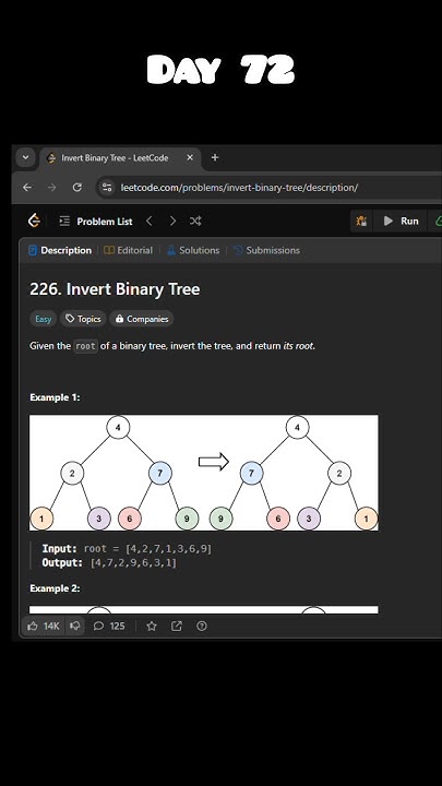 LeetCode 226 | Invert Binary Tree #javaprogramming #100daysofcode - YouTube