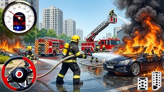 Fire Truck City Rescue Simulator - 911 US Emergency Fire Truck Driving 3D 2025 - Android Gameplay screenshot 1