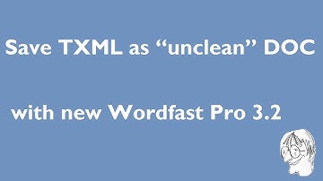 New Wordfast Pro 3.2 saves TXML as unclean Word document