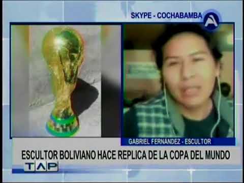 ESCULTOR BOLIVIANO HACE REPLICA DE LA COPA DEL MUNDO camera iphone 8 plus apk