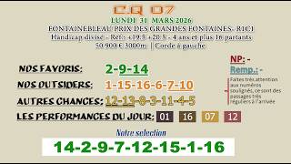 Pronostic Du Quinte De Ce Mardi 31 Mars 2026 A Fontainebleau