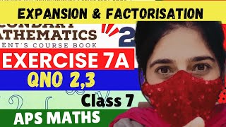 Exercise 7A Question 2,3Expansion Factorisation Aps Mathsbook 2 Updated Edition Grade7 Nsm 2