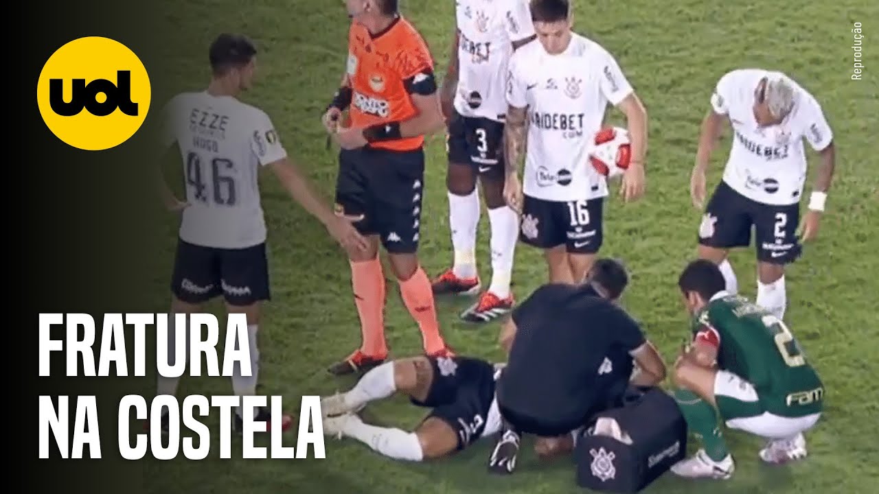 YURI ALBERTO É ATINGIDO POR MURILO E SOFRE FRATURA NA COSTELA; VEJA O LANCE