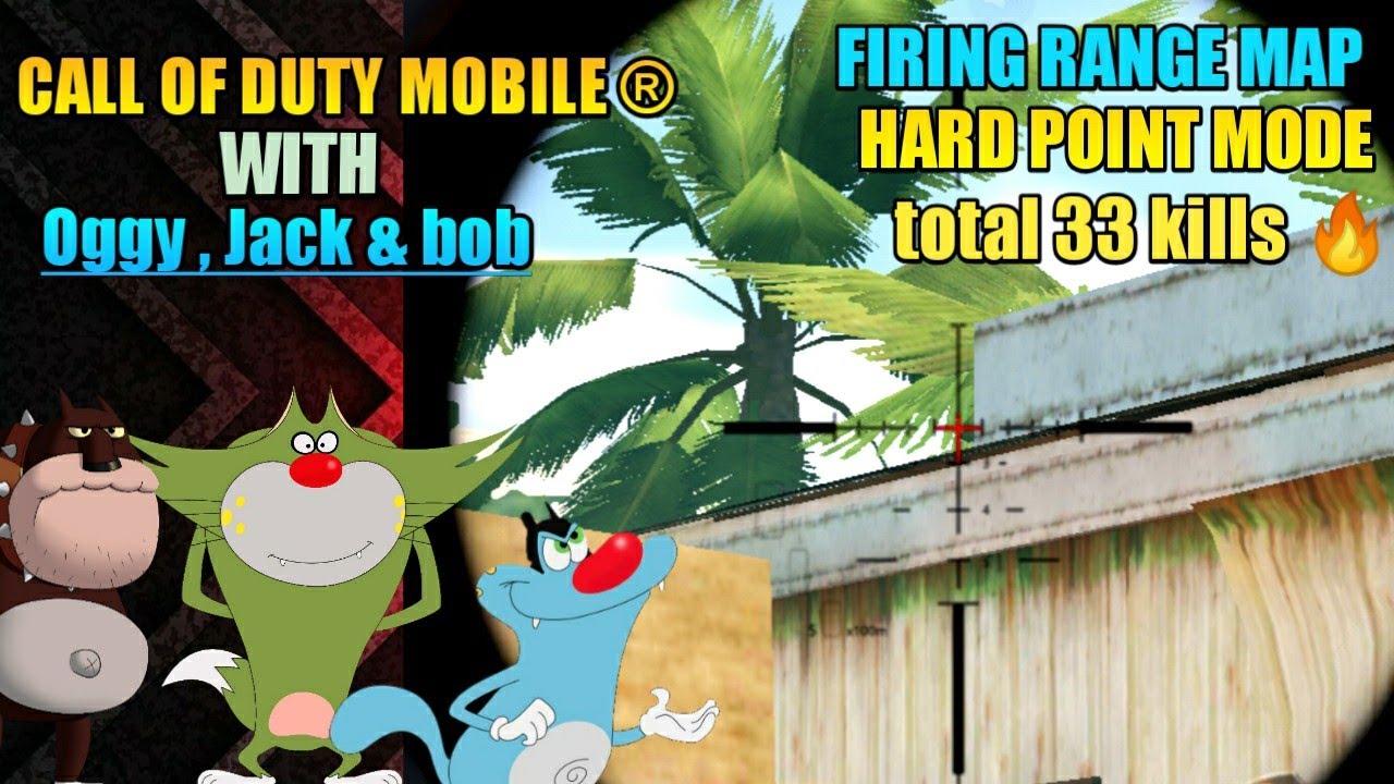 Call of duty mobile hard point firing range map gameplay with oggy Jack and bob  part 3