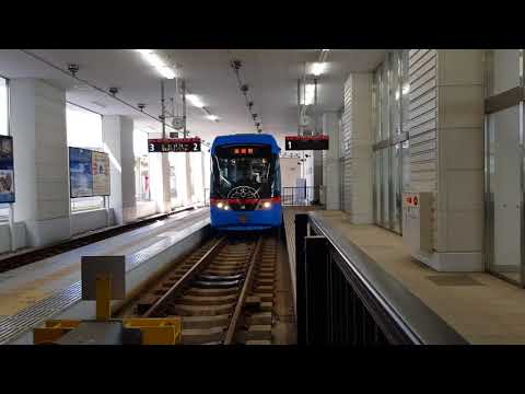 DORAEMON TRAM arrive at Takaoka Station