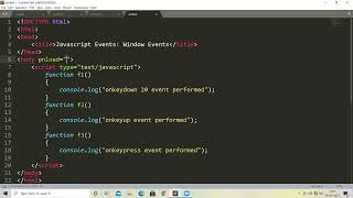Javascript - Event handling (Keyboard, Window events): Lecture 39 - Website Designing (Hindi)