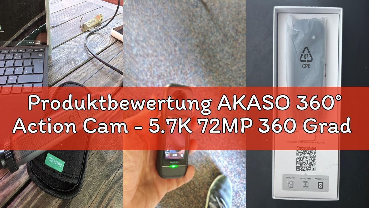 Produktbewertung AKASO 360° Action Cam - 5.7K 72MP 360 Grad Actionkamera mit Duale 1/2" 48MP Sensore