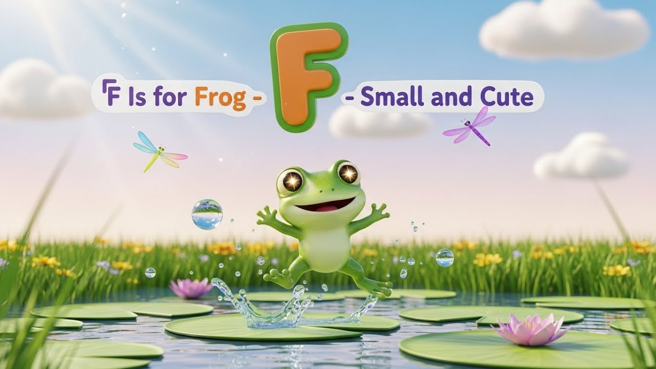 F Is for Frog Small and Cute 🐸💚🎵 | Fun Alphabet & Animal Learning for Kids 🌈✨