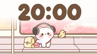 20 Minute Timer 🐱 Study Timer for Classroom Focus