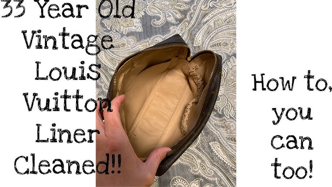 Handbag Facelift  How to remove sticky lining from a Louis Vuitton  Cosmetic Pouch 