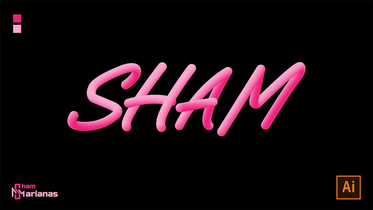 3D Tube Text Design Tutorial | Blend Tool - Adobe Illustrator | Sham Marianas