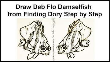 Draw Deb Flo Damselfish from Finding Dory Step by Step