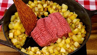 Just add ground beef to the potatoes ❗️And the result will be amazing 🥰 Easy dinner recipe