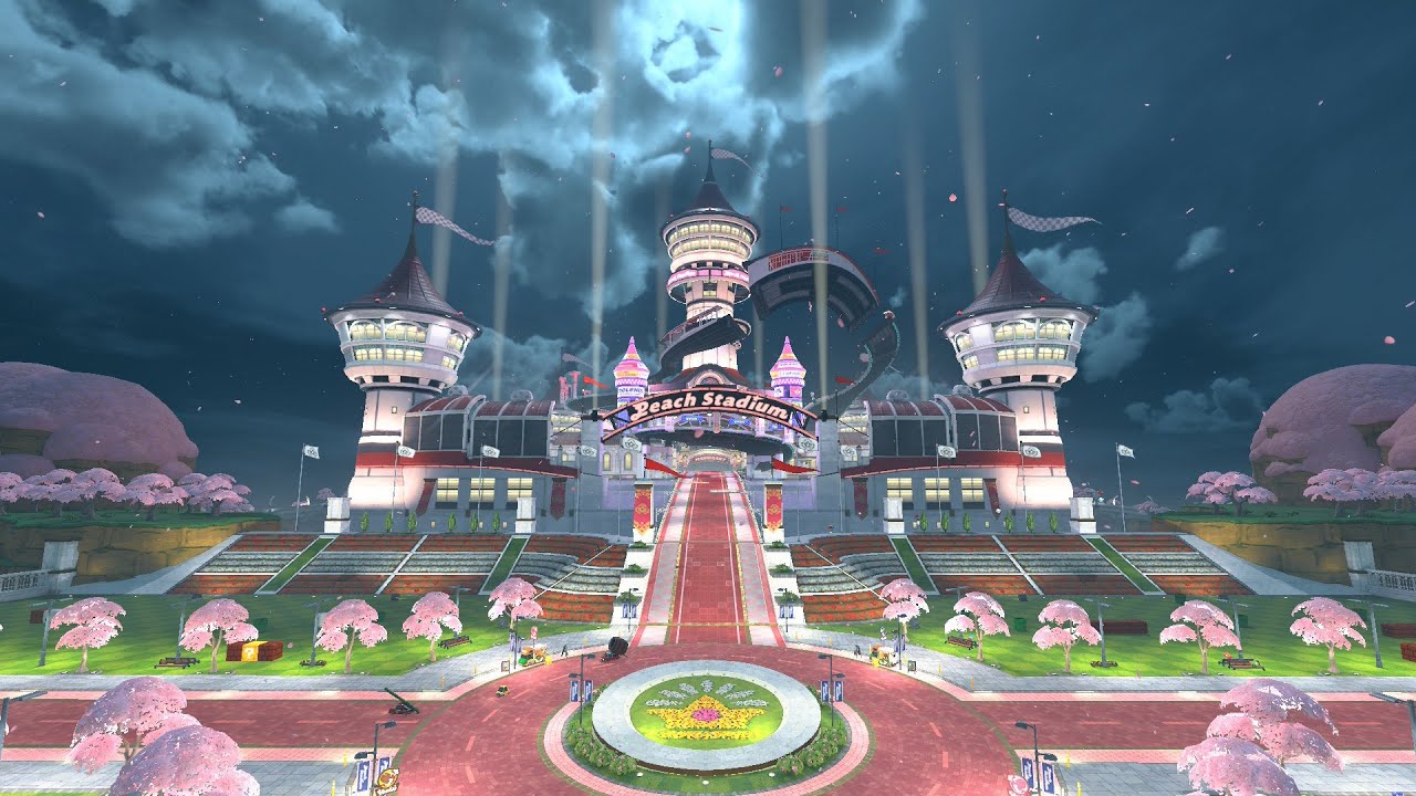 Peach Stadium (Full Track with prelude, main track, and endings) - Mario Kart World - OST