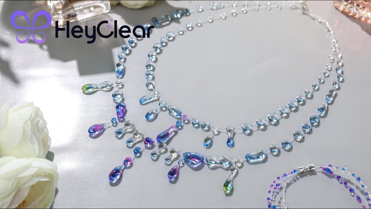💎 Step-by-Step DIY Dreamy Crystal Necklace | UV Resin Jewelry
