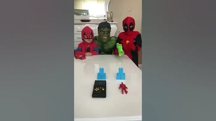 Spider man shoots with his gun