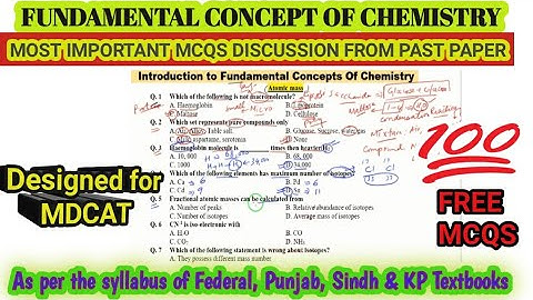 Chemistry MDCAT 2024: Solve Stoichiometry MCQs | Fundamental concept of Chemistry Class 11