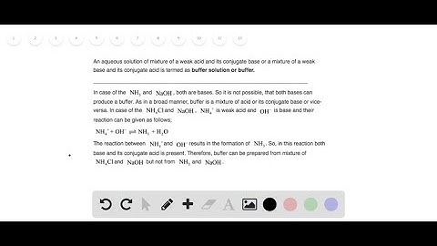 Explain why a buffer can be prepared from a mixture of NH_4 Cl and NaOH…