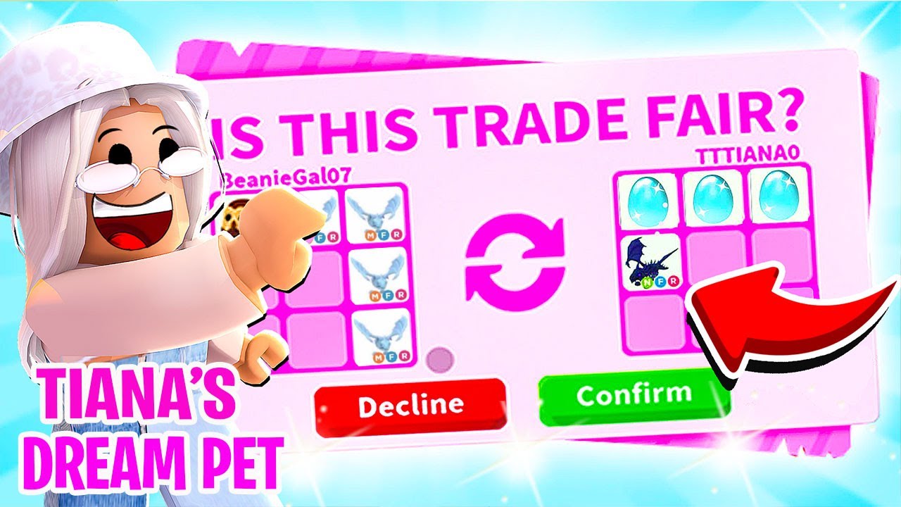 Trading To Get Tiana Her Dream Pet In Adopt Me Roblox Youtube - roblox videos playing adopt me