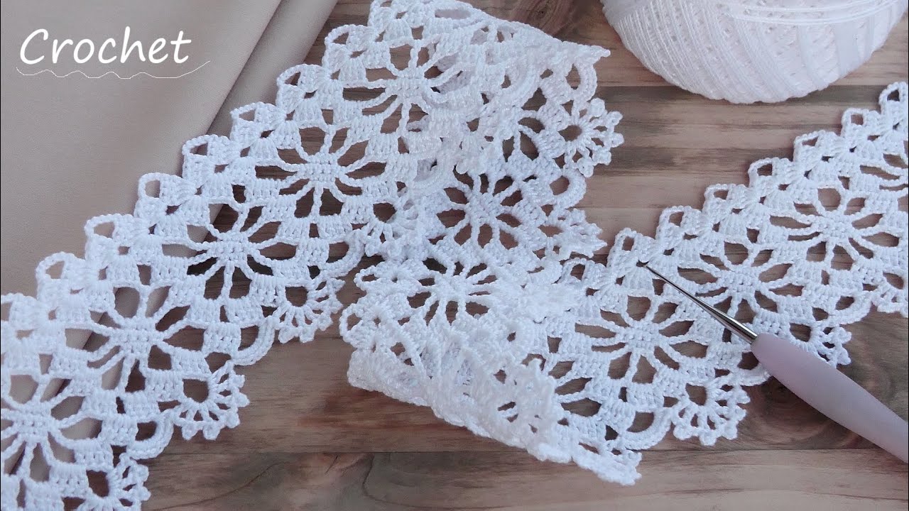 Ажурное ЛЕНТОЧНОЕ КРУЖЕВО вязание крючком 🧶Easy to Crochet TAPE LACE Tutorial🧶