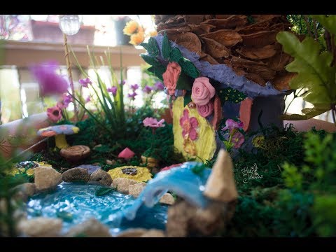 Como hacer: Jardín y Casa de Hadas Reciclando un Galón Plástico y Arcilla de Papel | Fairy House