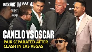 Canelo Alvarez & Oscar De La Hoya Clash In Las Vegas [Subtitles]