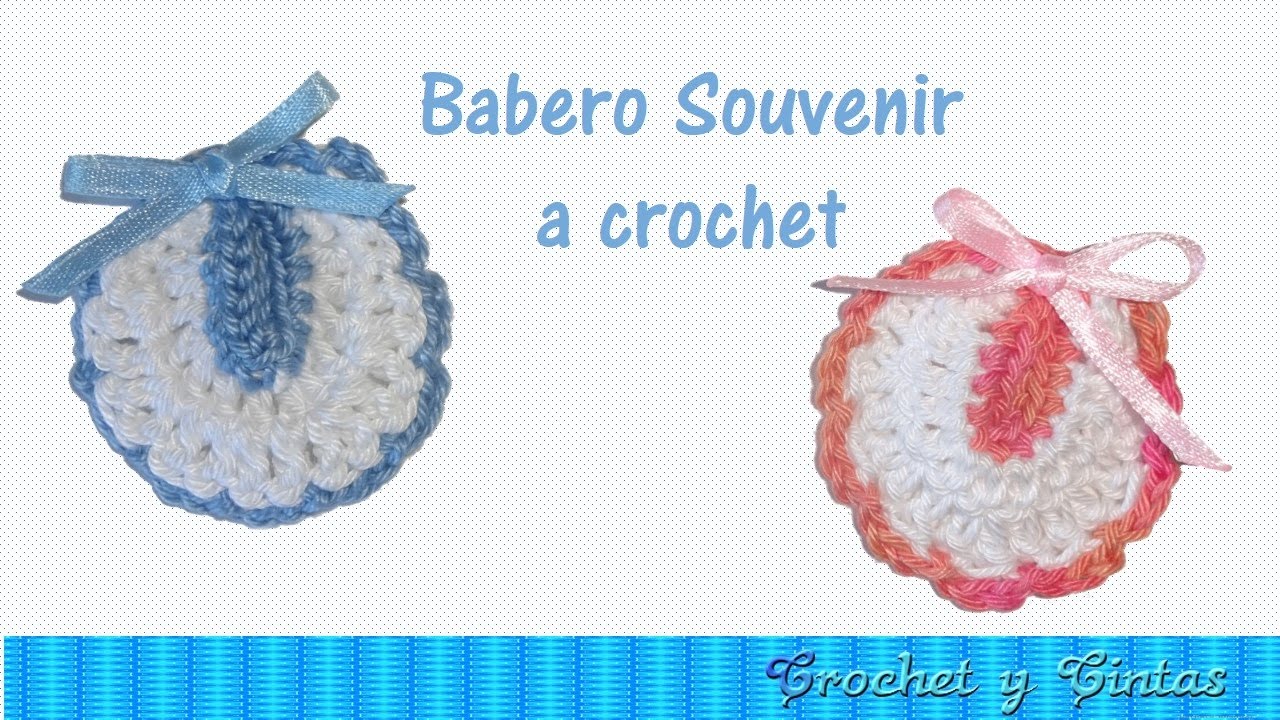 Colaborar con jerarquía globo Babero souvenir a crochet para baby shower – bautizo - YouTube