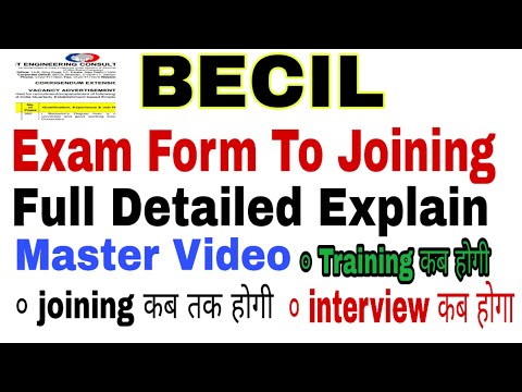 BECIL की पुरी जानकारी Exam से लेकर Joining तक | Full Detailed Explain Exam To Joining | Master video