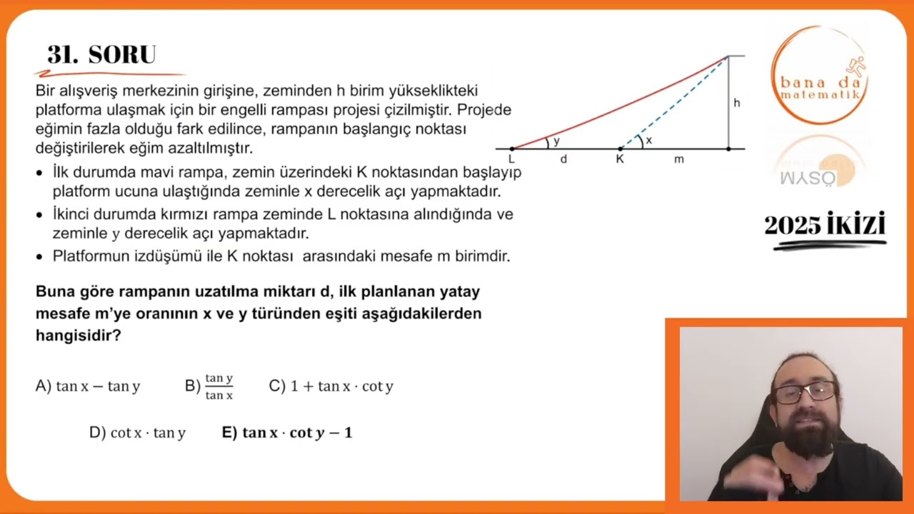 2025 AYT Matematik Soru 31: Trigonometri Oran + İkizi
