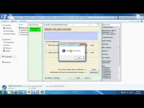 video Epson ME 10 ME101 ME303 ME401 Waste Ink Pad Reset
