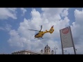 Amtc rescue helicopter ec135 takes off in vienna museum quartier