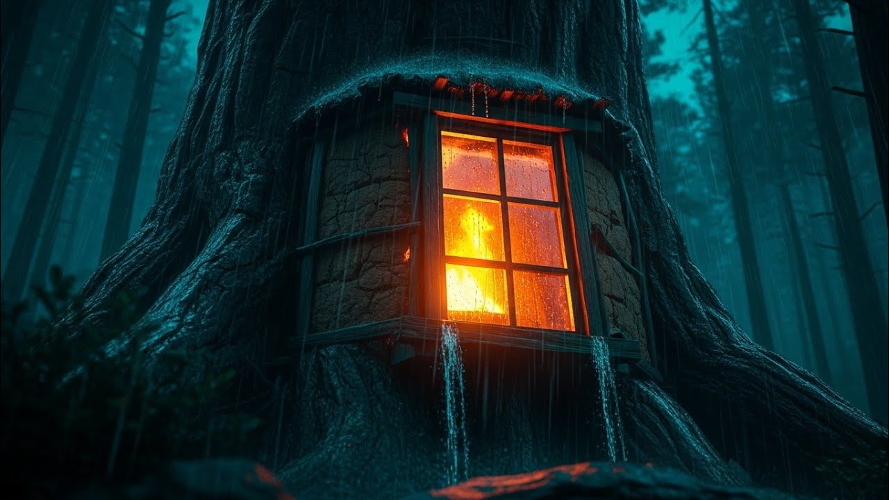 Building a Secret Glass Forest House During a Storm • Full Build ASMR